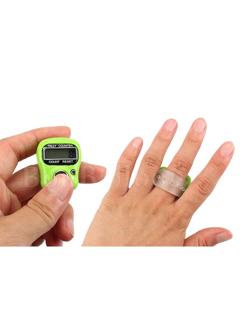 5 Digital Electronic LCD Tasbih Finger Tally Counters – Islamic Zikr Hand Ring Counter, Resettable Mini Manual Clicker for Prayer, Dhikr, Lap Tracking & Counting (Multi-Color) - Image 2